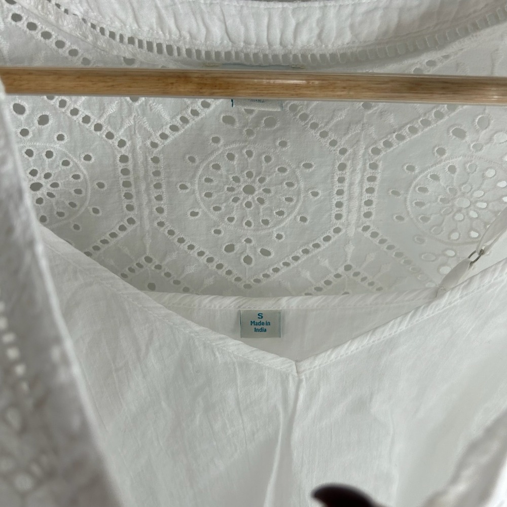 Sundance Blouse Top Womens S White Eyelet Boho Feminine Fairy Cottage Romantic - Picture 5 of 8